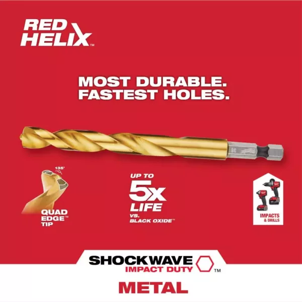 Milwaukee SHOCKWAVE 1/4 in. Titanium Twist Drill Bit