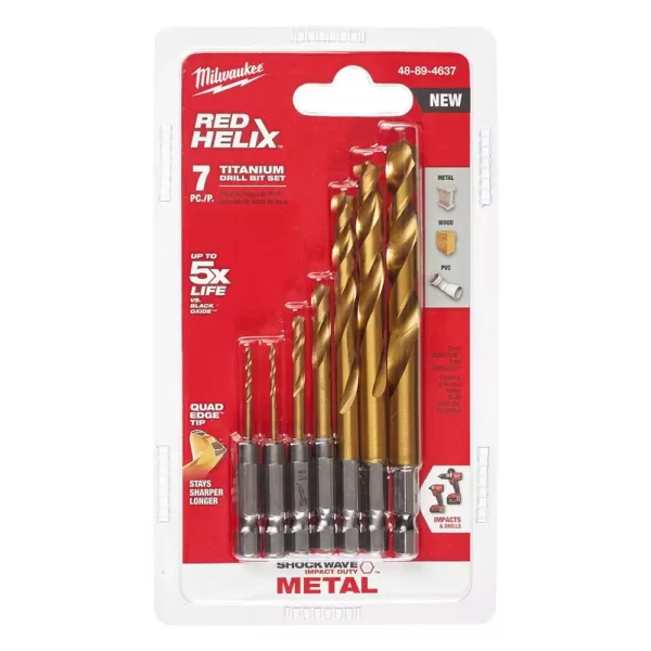 Milwaukee SHOCKWAVE Impact Duty Titanium Drill Bit Set (7-Piece)