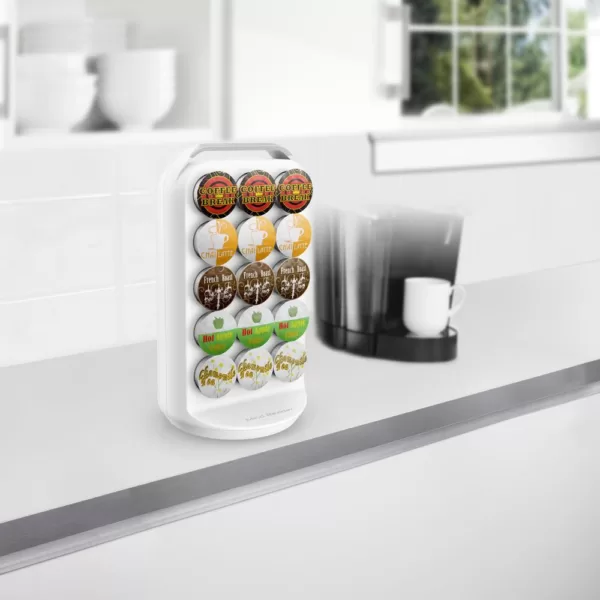 Mind Reader 30-Capacity White K-Cup Storage and Coffee Pod Carousel