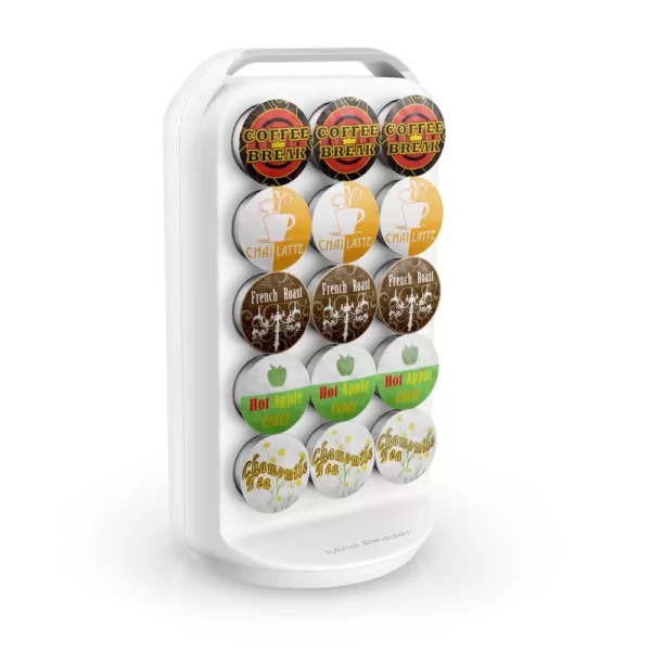 Mind Reader 30-Capacity White K-Cup Storage and Coffee Pod Carousel