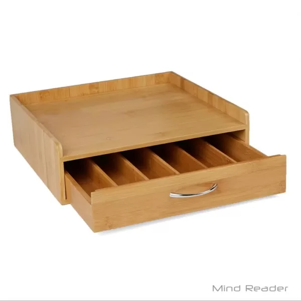 Mind Reader 32-Capacity Bamboo Brown K-Cup Storage Drawer with Lip Panel