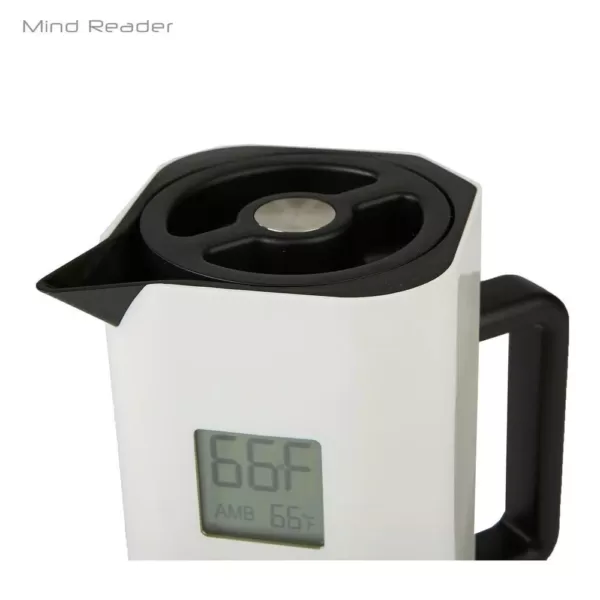 Mind Reader White 4-Cup Double Wall Thermal Coffee Carafe with Temperature Display