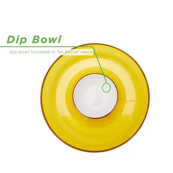 Mind Reader 13 in. x 2.25 in. Yellow Acrylic Chip & Dip Bowl, Acrylic Tinted Snack Bowl, Kitchen, Countertop Bowl