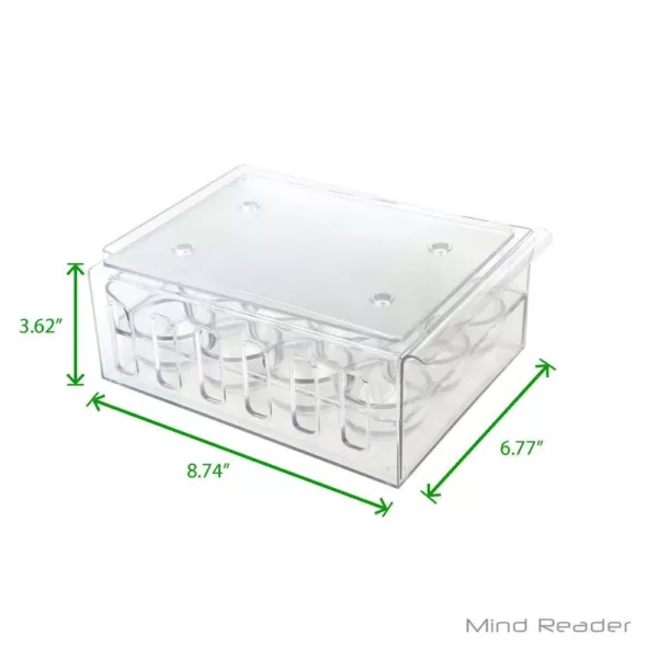 Mind Reader 1-Dozen Stackable Egg Container Storage Drawer, Clear