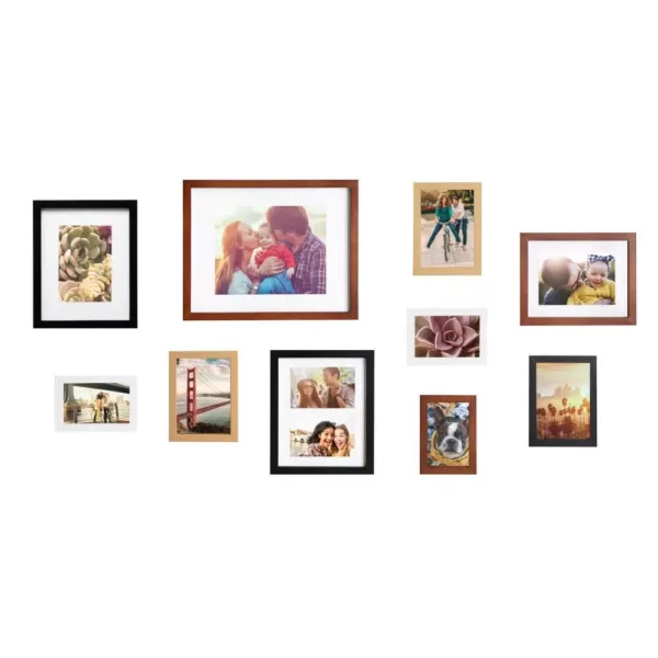 Kate and Laurel Gallery Multi/Brown Picture Frames (Set of 10)