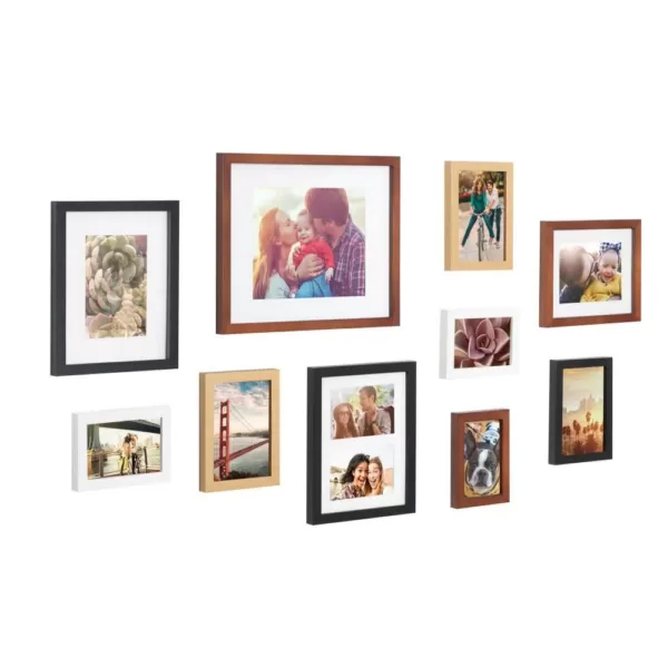 Kate and Laurel Gallery Multi/Brown Picture Frames (Set of 10)