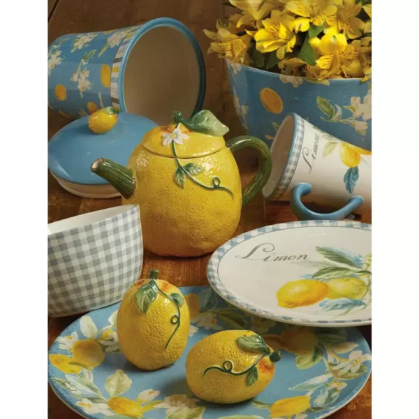 Certified International 24 oz. Citron 3-D Multi-Colored Lemon Teapot