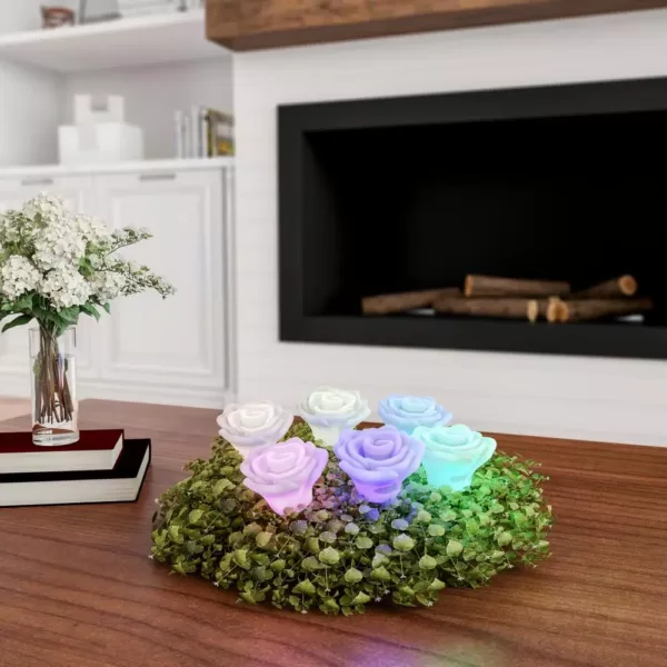 Lavish Home 6-Piece Rose-shaped Flameless LED Light Set