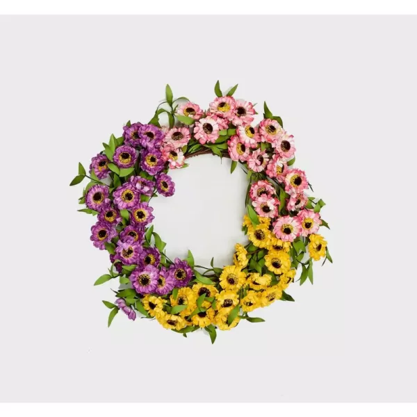 Worth Imports 20 in. Mixed Daisy Wreath