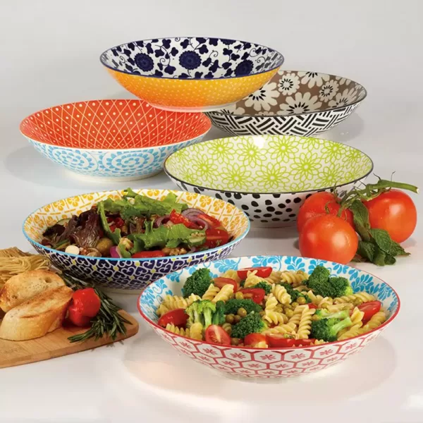 Certified International Chelsea Multicolored Porcelain 9 in. 32 oz. Dinner Bowls (Set of 6)