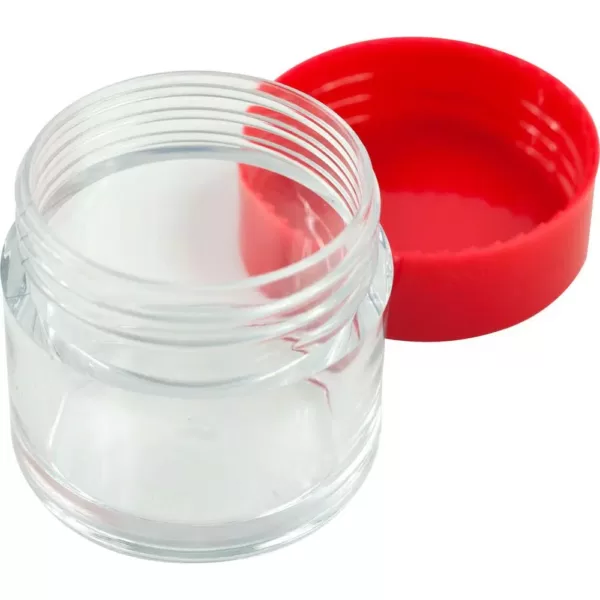 Stalwart 12-Piece 20 mL Clear Plastic Storage Jars with Colored Lids