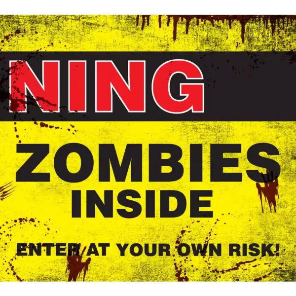 My Door Decor 7 ft. x 8 ft. Zombies Inside Halloween Garage Door Decor Mural for Split Car Garage