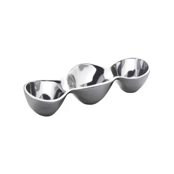 Nambe Classic 6 oz. each Alloy Triple Condiment Server