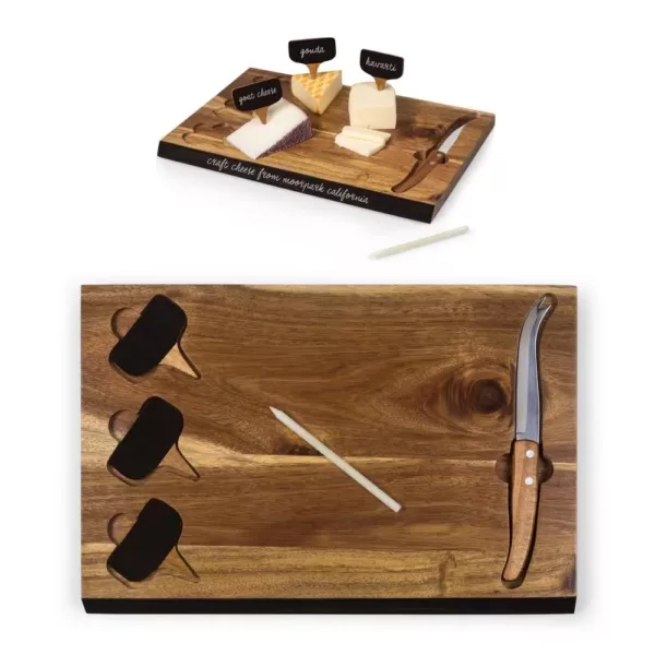 TOSCANA Delio Acacia Wood Cheese Board with Tools