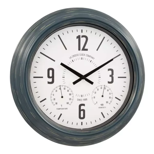 La Crosse Technology 18 In. Hamilton Indoor/Outdoor Metal Analog Quartz Clock