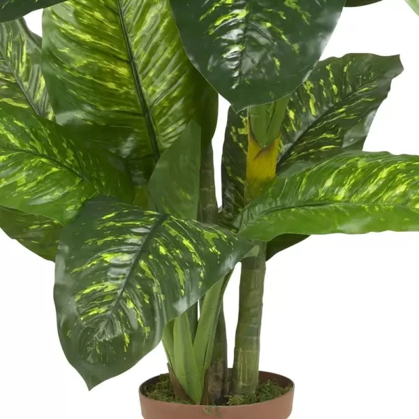 Nearly Natural Real Touch 5 ft. Green Dieffenbachia Silk Potted Plant