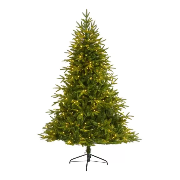 Nearly Natural 6.5 ft. Pre-Lit Colorado Mountain Fir  Natural Look  Artificial Christmas Tree with 400 Clear LED Lights