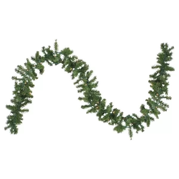 Northlight 9 ft. x 8 in. Pre-Lit Canadian Pine Artificial Christmas Garland with Clear Lights