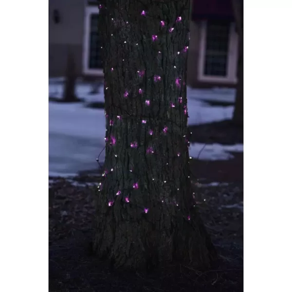 Northlight 2 ft. x 8 ft. Purple LED Net Style Tree Trunk Wrap Christmas Lights with Brown Wire