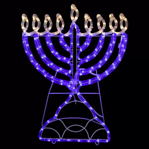 Northlight 23 in. Warm White LED Rope 156-Light Menorah Commercial Hanukkah Decoration