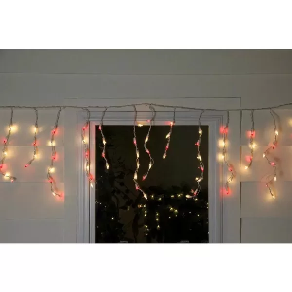 Northlight 7 ft. 100-Light Red and Clear Mini Icicle Lights