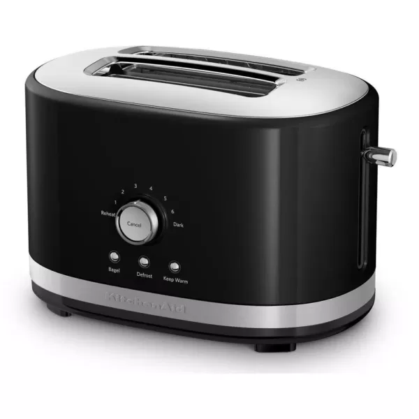 KitchenAid 2-Slice Onyx Black Wide Slot Toaster with Crumb Tray