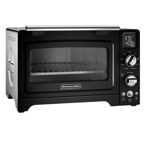 KitchenAid 2000 W 4-Slice Onyx Black Convection Toaster Oven with Non-Stick Pan, Broiling Rack and Cooling Rack