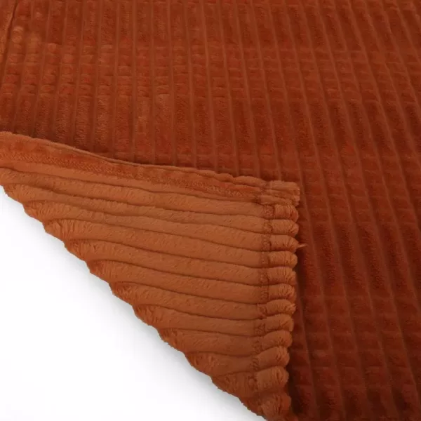 Noble House Cascara Orange Corduroy Plush Throw Blanket