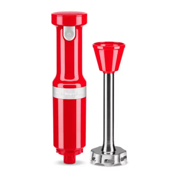 KitchenAid Cordless Variable Speed Passion Red Hand Blender with Chopper and Whisk attachment