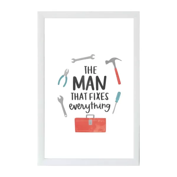 Petal Lane Alexa The Man Art Board, White Frame, Magnetic Memo Board