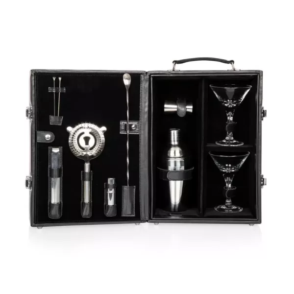 Picnic Time Black Case and  Interior Manhattan Cocktail Set