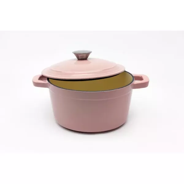 BergHOFF Neo 3 qt. Round Cast Iron Dutch Oven in Pink with Lid