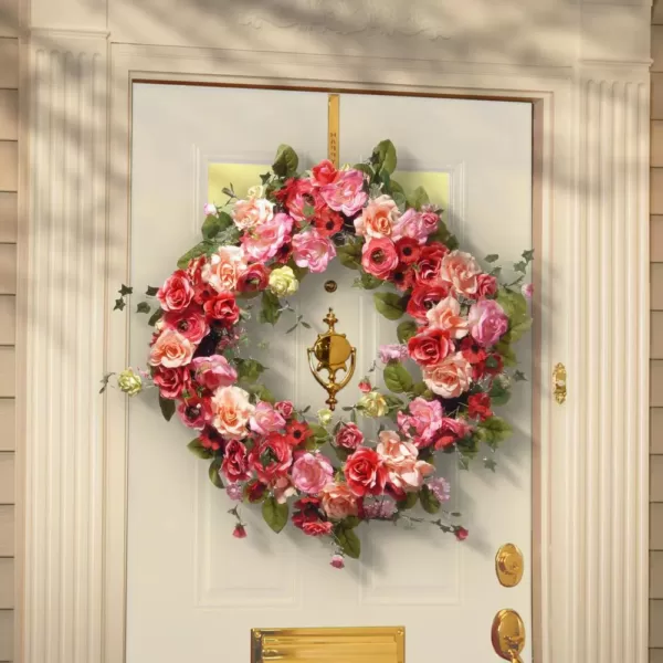 National Tree Company 32 in. Mixed Rose Spring Wreath