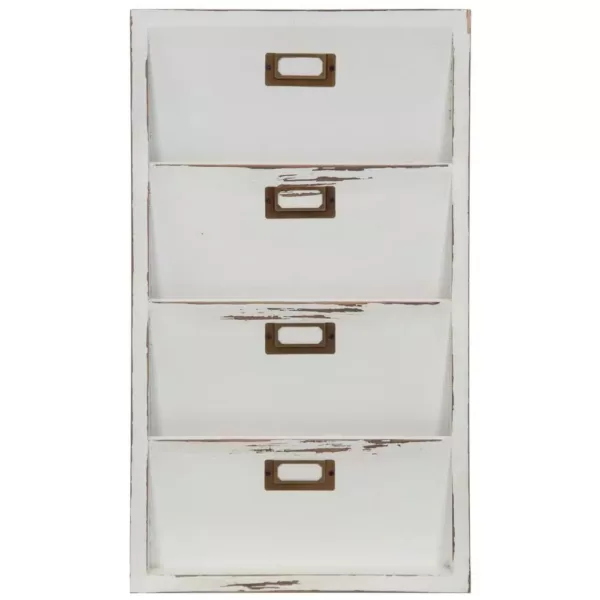 Pinnacle Distressed White Mail Organizer Memo Board