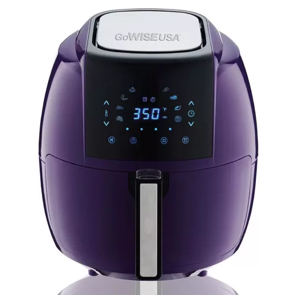 GoWISE USA 8-in-1 5.8 Qt. Plum Electric Air Fryer with Recipe Book