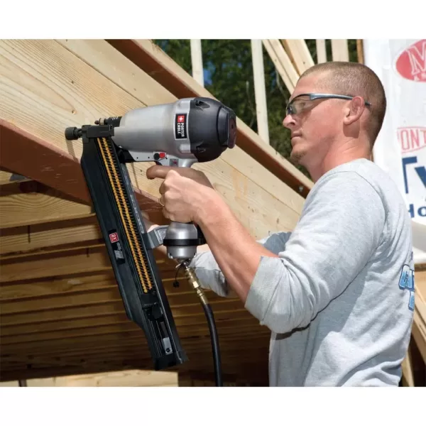 Porter-Cable Pneumatic 21-Degree 3-1/2 in. Full Round Framing Nailer with 0-Degree Mini Impact Palm Nailer