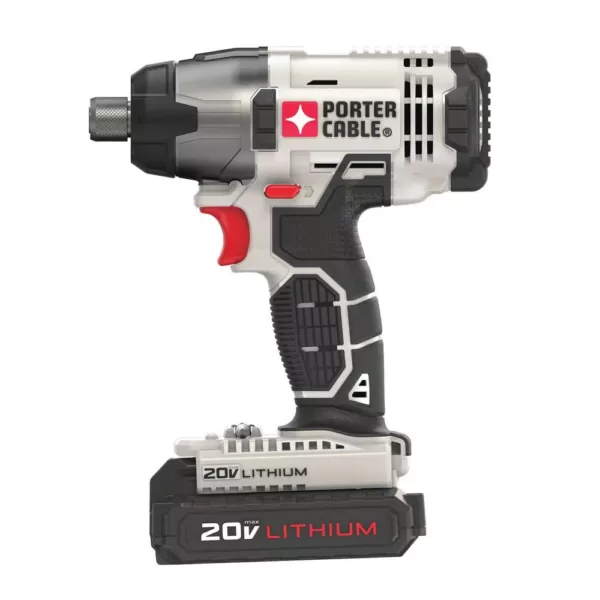 Porter-Cable 20-Volt MAX Lithium-Ion Cordless 1/4 in. Impact Driver with 2 Batteries 1.3 Ah and Charger