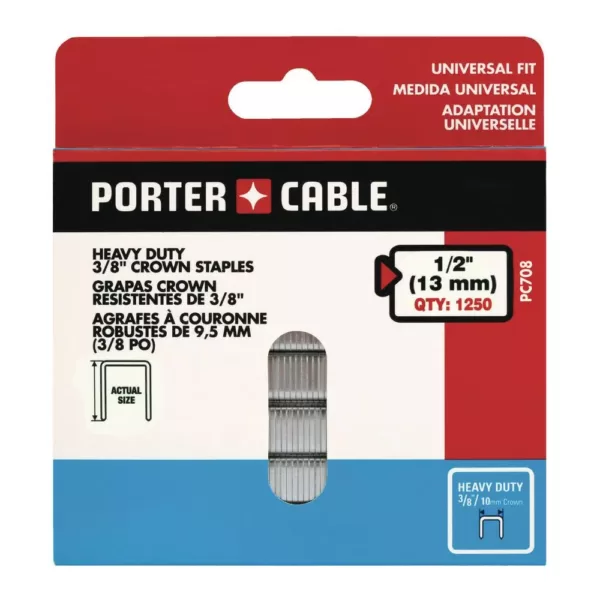 Porter-Cable 3/8 in. x 1/2 in. Glue Collated Crown Staple