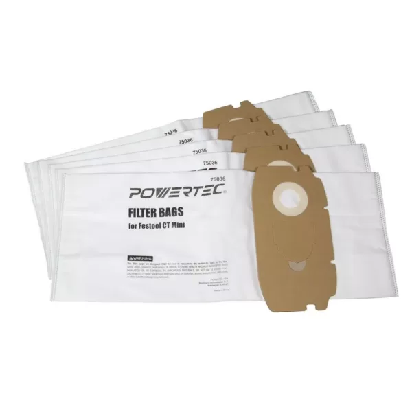 POWERTEC Filter Bag for Festool CT Mini (5-Pack)