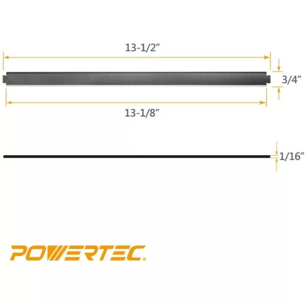 POWERTEC 13 in. High-Speed Steel Planer Knives for Ridgid TP1300 (Set of 2)