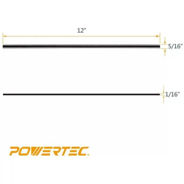 POWERTEC 12 in. High-Speed Steel Planer Knives for Makita 2012 / 2012NB (Set of 2)