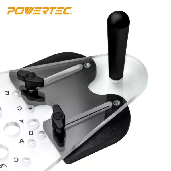 POWERTEC Universal Router Plate with Edge Routing Reversible Fence, Knobs and Machine Screws for Adaptive Mounting