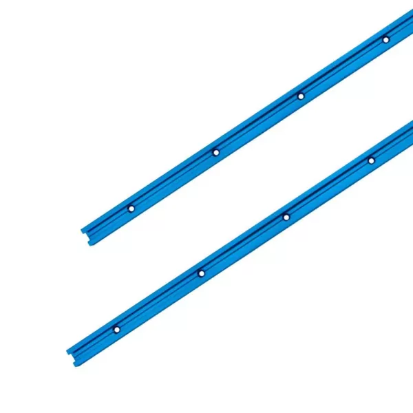 POWERTEC 48 in. Double-Cut Profile Universal T-Track with Predrilled Mounting Holes (2-Pack)