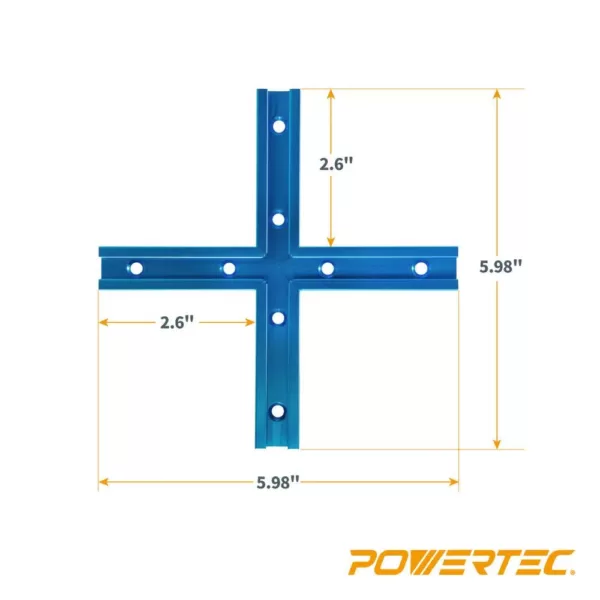 POWERTEC T-Track Intersection Kit with Wood Screws