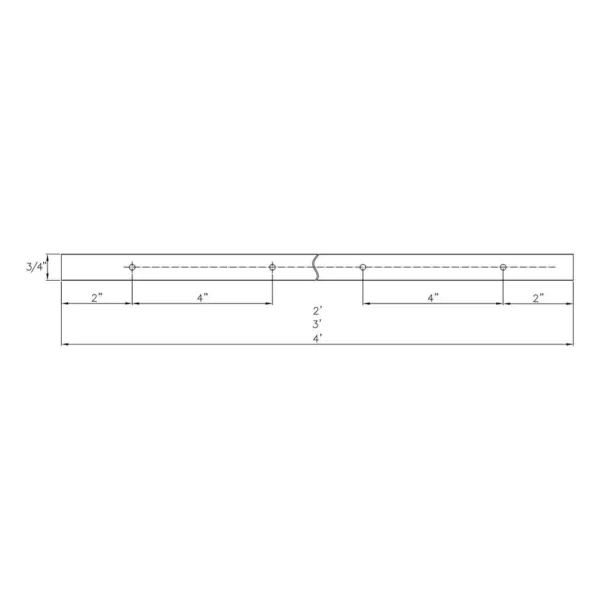 POWERTEC 36 in. Double-Cut Profile Universal T-Track with Predrilled Mounting Holes (4-Pack)