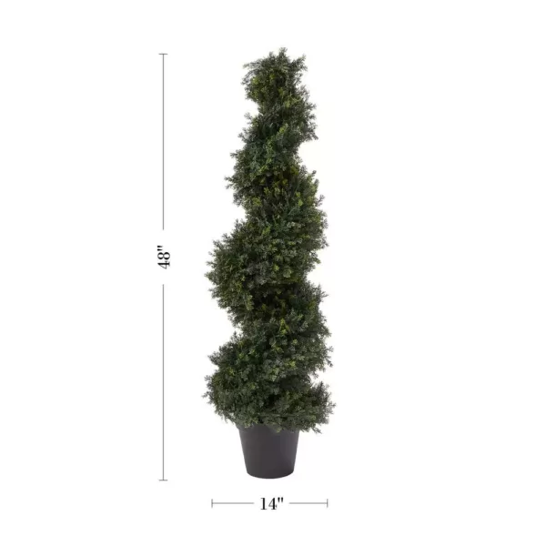 Pure Garden 48 in. Artificial Cypress Spiral Topiary