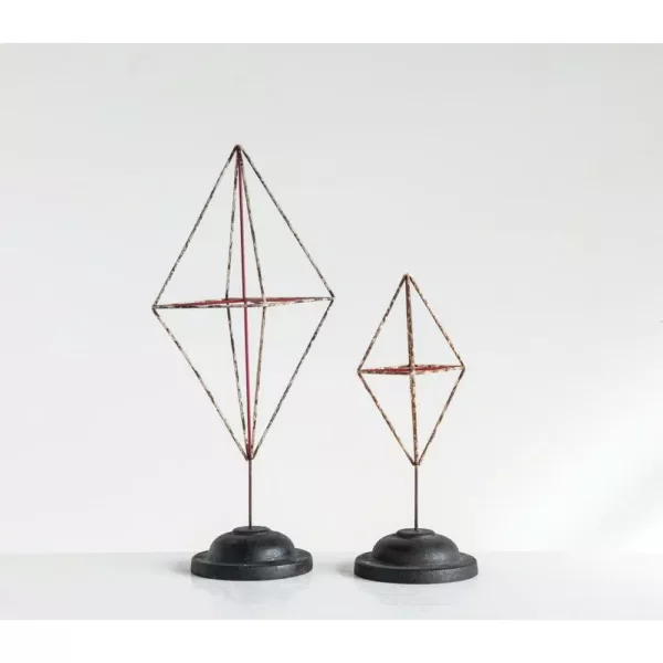 3R Studios Diamond Shaped Metal Figurine (Set of 2 Sizes)