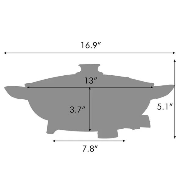 Boyel Living 6.3 in. x 16.9 in. x 13 in. Red 1400-Watt Professional Non-Stick Copper Electric Skillet Jumbo