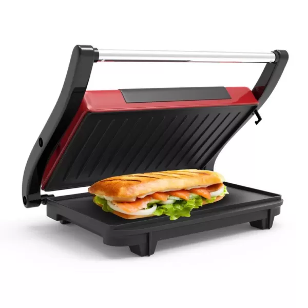 Chef Buddy 760 W Red Non-Stick Panini Press