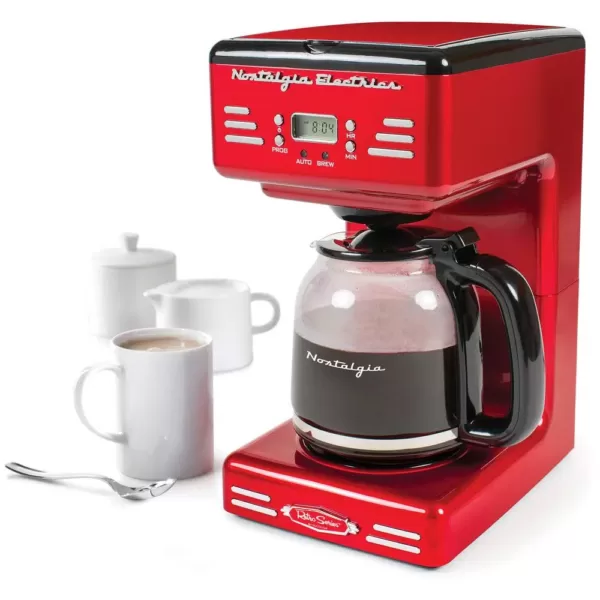 Nostalgia 12-Cup Red Coffee Maker with Keep Warm Function